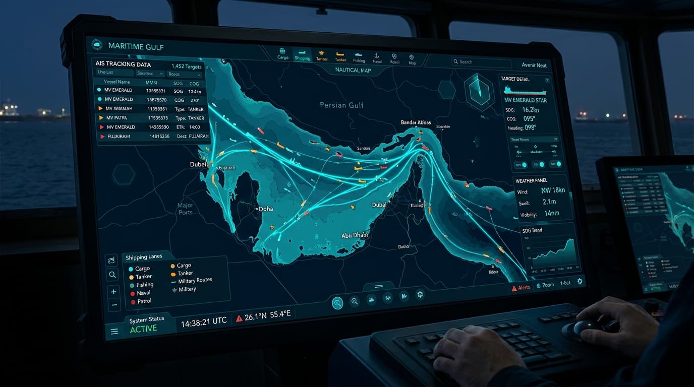 Langarnama — Interactive real-time maritime surveillance, vessel tracking, and nautical GIS platform centered on Persian Gulf and Caspian Sea.